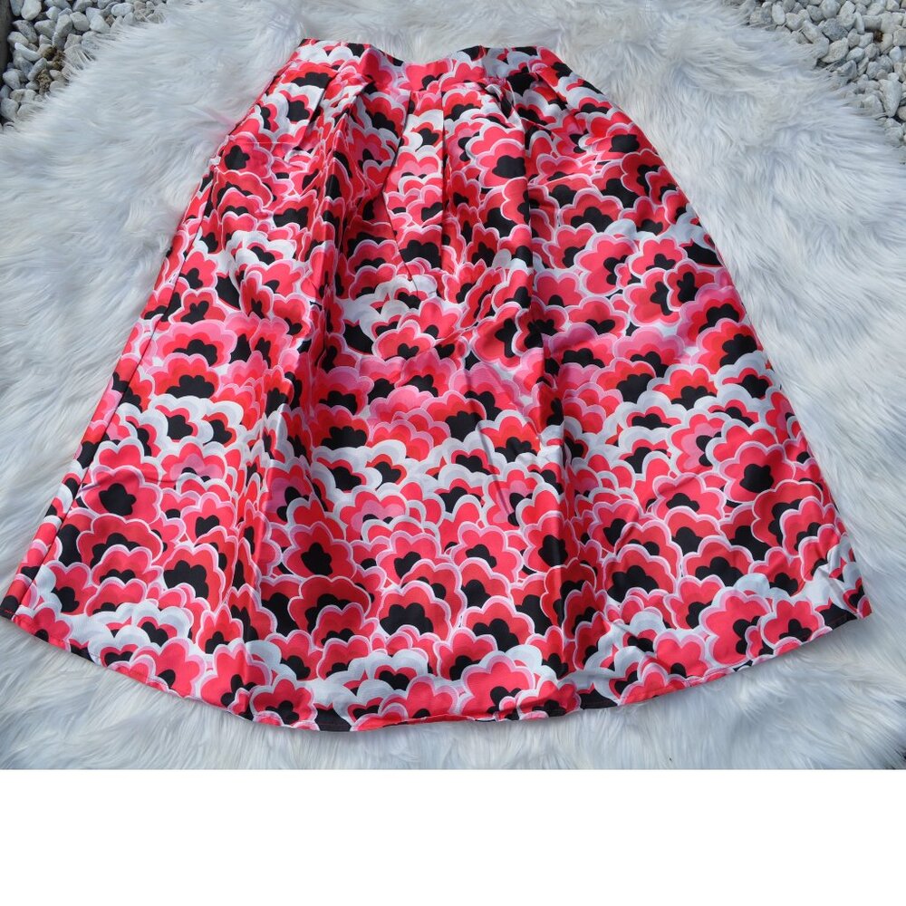 Skirt Fashion Pleated A-Line Female Print All-Match swing skirt Large
